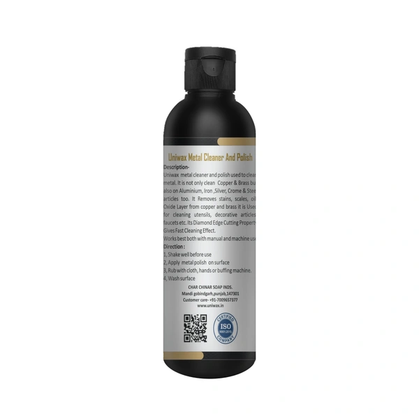 Uniwax Metal Polish – Restores Shine & Removes Tarnish from Chrome, Brass, Copper, Aluminum & Stainless Steel – Heavy-Duty Cleaner & Protectant  - 200ml
