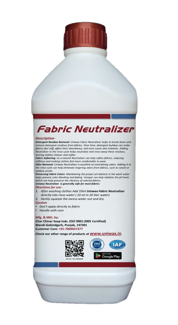 Fabric neutralizer vinegar concentrate color safe - 1 liter