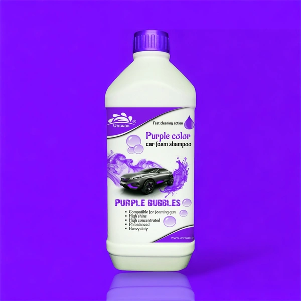Uniwax Purple Color foam shampoo with wax / Produces Thick Coloured Foam Car Washing Liquid - 1 kg, Purple
