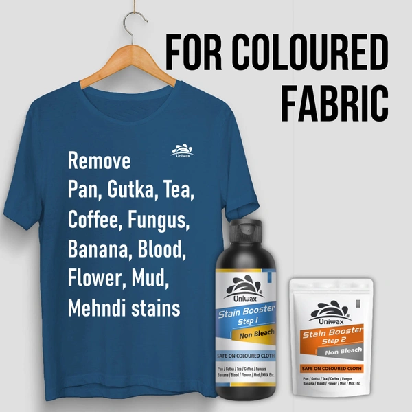 Stain booster for colored cloth pan, gutka, tea, blood, fungus, milk stain remover - 200 gram (100 gram each)