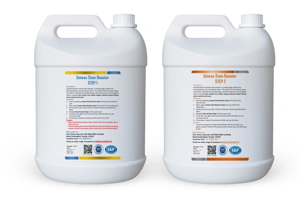 Stain booster for colored cloth pan, gutka, tea, blood, fungus, milk stain remover - 2.5kg Step-1, 2.5kg Step-2, Total -5kg