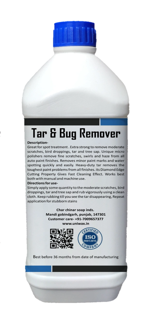 Uniwax Heavy-Duty Tar Remover | Removes Tar, Grease & Road Grime | Safe for Paint & Glass - 1 liter