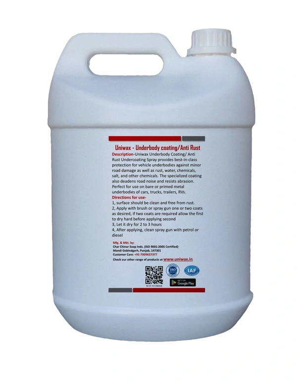 Uniwax Car Rust Proofing – Strong Underbody Coating for Maximum Protection|Rustproof, Waterproof & Durable Coating - 5kg