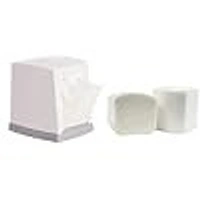 L Fold Tissue Dispenser with 2 Refill - White, 1