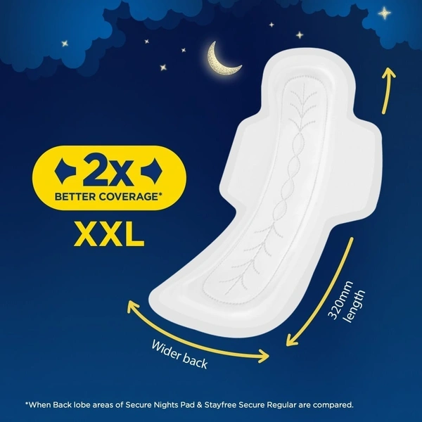 Stayfree Secure Nights Sanitary Pads - XXL - XXL