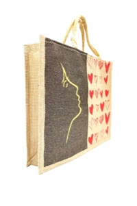 PALAK SAXENA Eco-Friendly Jute Bag-Reusable Tiffin/Shopping/Grocery Multipurpose Hand Bag with Zip (Brown)