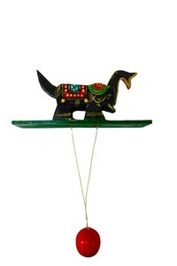 Palak Saxena PALAK SAXENA Handicraft Wooden Handpainted Animal Shape Handheld Revolving Movement Toy (Elephant) for Kids
