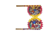 Beautiful Handcrafted Bamboo Hand Fan – Handpainted Traditional for Cultural Décor & Gifting pack 2 - Multi