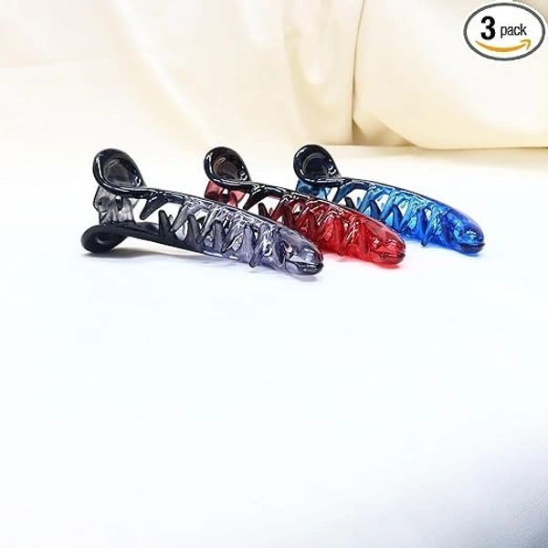 PALAK SAXENA Palak Saxena Medium Banana Hair Clips/Clutchers Size 8 CM/ 3 Inchesh For Women & Girls Colorfull (Pack of 3)