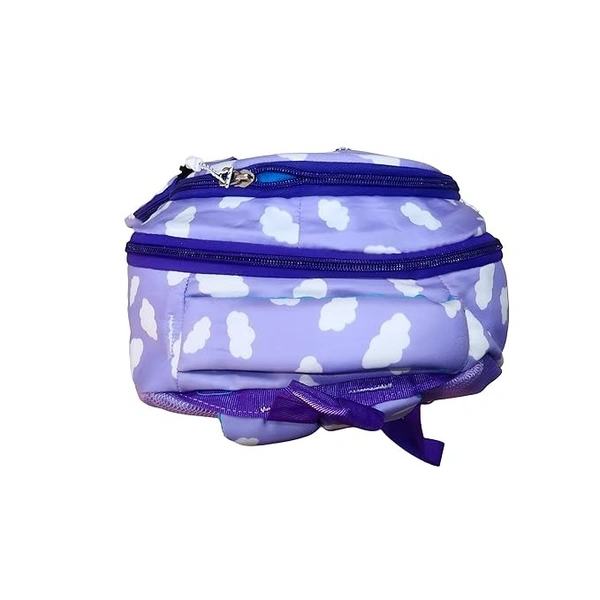 Cloud-Print Kids School Backpack - Lightweight, Durable, and Stylish for Boys and Girls (Purple) - Purple