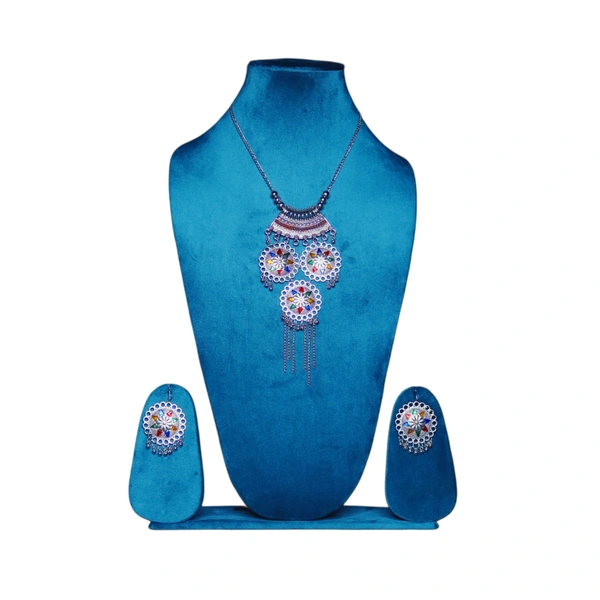 Timeless Beauty Traditional Oxidized Silver Necklace Set – Stylish Ethnic jewellery for Women