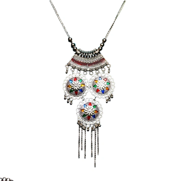 Timeless Beauty Traditional Oxidized Silver Necklace Set – Stylish Ethnic jewellery for Women