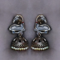 "Majestic Deer Oxidized Jhumka Earrings – A Blend of Tradition & Elegance"