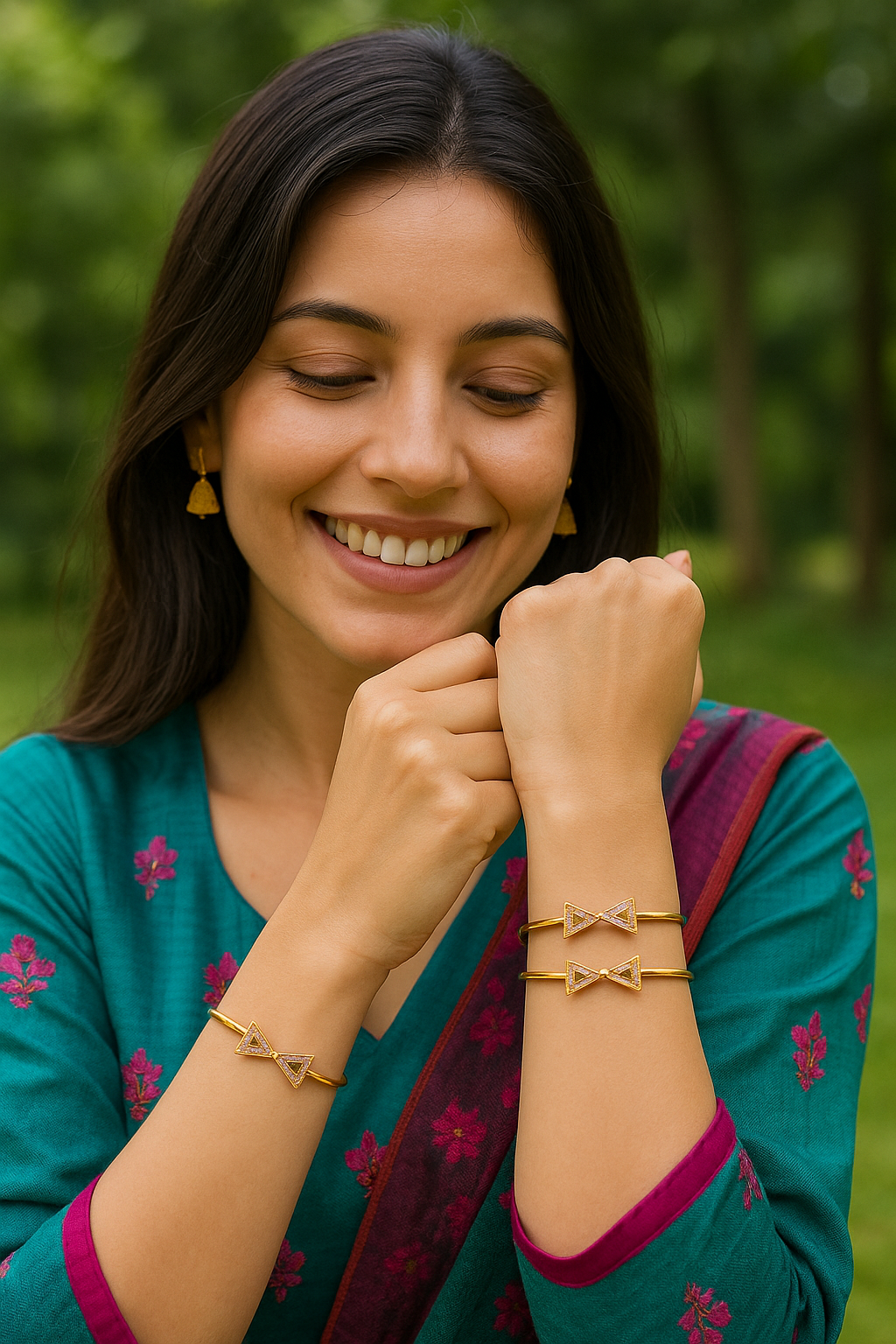 Golden Aura Triangle Bracelet