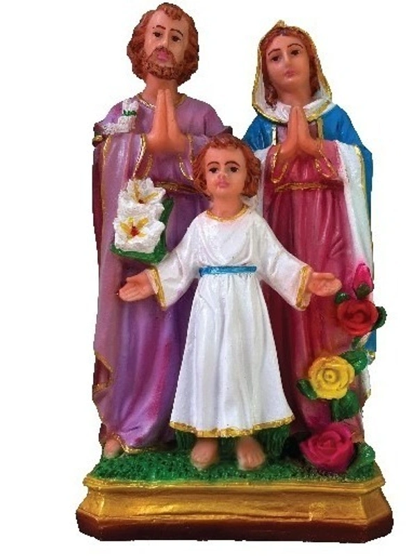 HOLY FAMILY POLY RESIN STATUE ITEM CODE- BB2396C - 5 INCH X 9 INCH, MULTICOLOUR