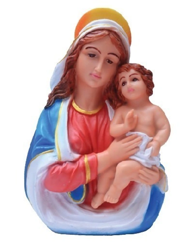 ST MARY  POLY RESIN STATUE          ITEM  CODE- BB2399C - 5 INCH X 9 INCH, MULTICOLOUR