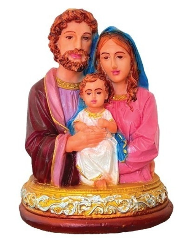 HOLY FAMILY POLY RESIN STATUE ITEM CODE- BB2401C - 5 INCH X 6 INCH, MULTICOLOUR