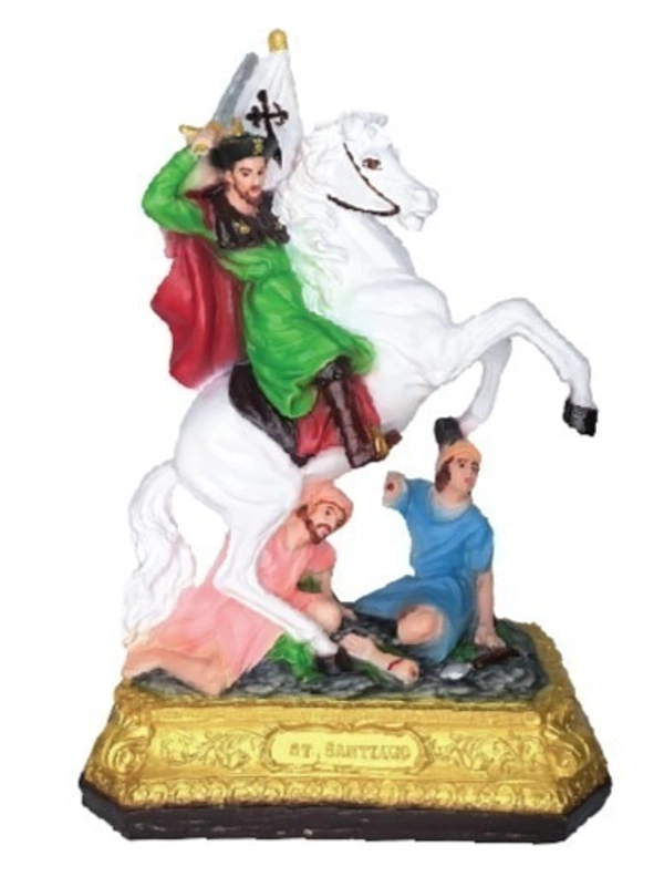 ST SANTIAGO  POLY RESIN STATUE          ITEM  CODE- BB2421C - 8 INCH X 12 INCH, MULTICOLOUR
