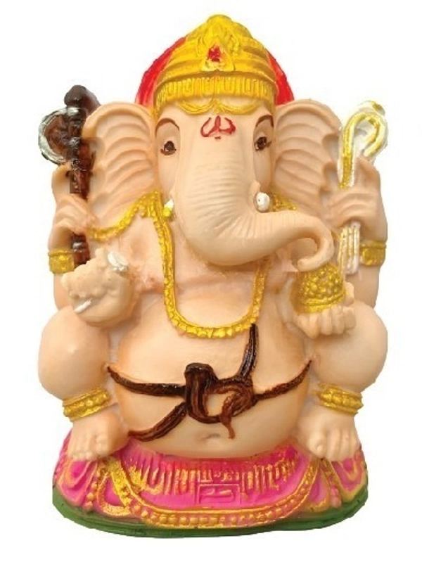  GANAPATHY STATUE   POLY RESIN  MATERIAL          ITEM  CODE- BB870C - 3 INCH X 3 INCH, MULTICOLOUR