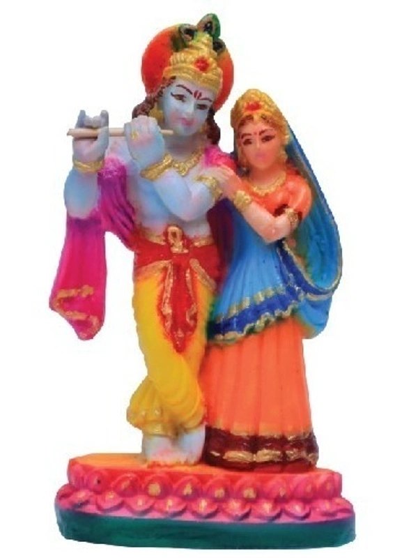 SREE RADHA KRISHNA STATUE ITEM CODE- BB897C - 4 INCH X 6 INCH, MULTICOLOUR