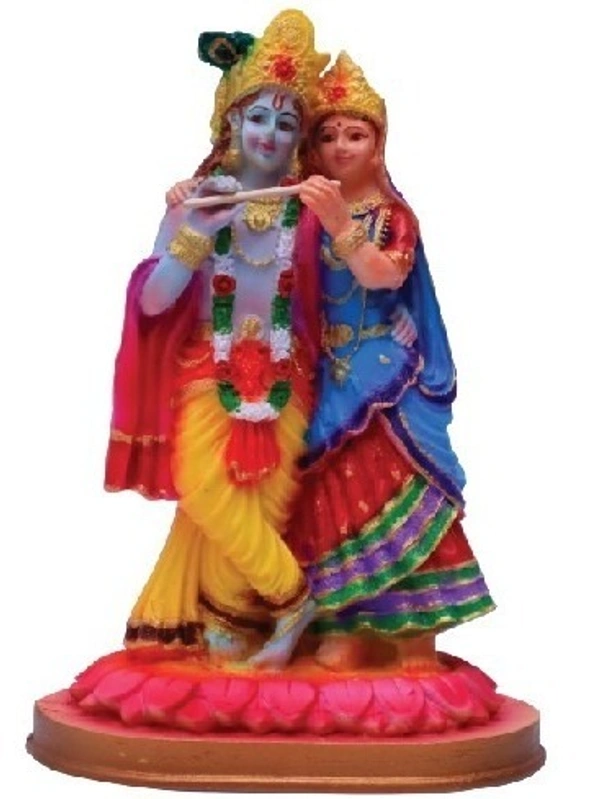 SREE RADHA KRISHNA STATUE ITEM CODE- BB960C - 5 INCH X 8 INCH, MULTICOLOUR