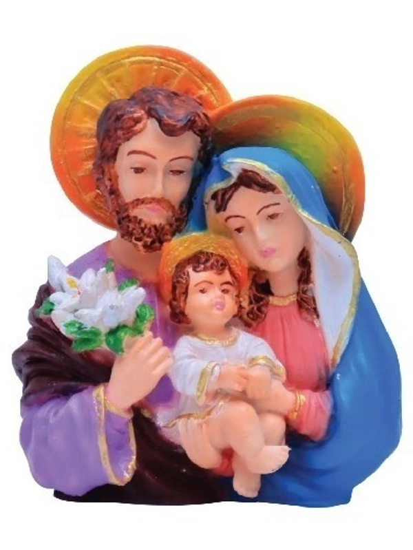 HOLY FAMILY POLY RESIN STATUE ITEM CODE- BB974C - 5INCH X 5 INCH, MULTICOLOUR