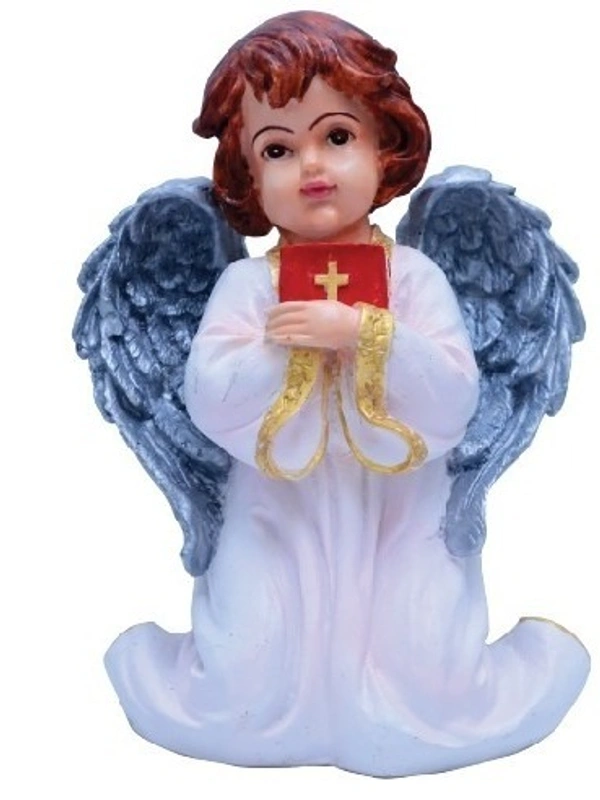 ANGEL STATUE POLY RESIN MATERIAL ITEM CODE- BB1010C - 7 INCH X 7 INCH, MULTICOLOUR