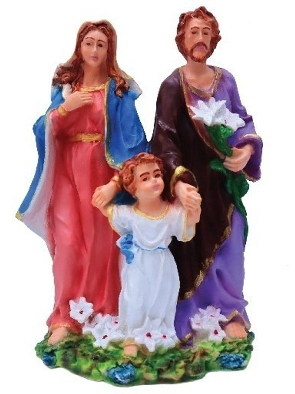 HOLY FAMILY POLY RESIN STATUE ITEM CODE- BB1014C - 6 INCH X 9 INCH, MULTICOLOUR