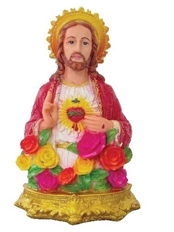 JESUS POLY RESIN STATUE ITEM CODE- BB1040C - 6 INCH X 9 INCH, MULTICOLOUR