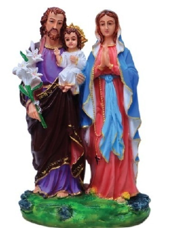 HOLY FAMILY POLY RESIN STATUE ITEM CODE- BB1046C - 8 INCH X 14 INCH, MULTICOLOUR
