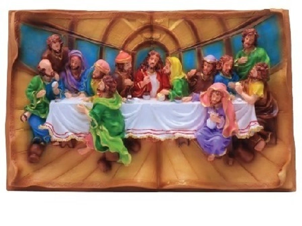 LAST SUPPER  POLY RESIN  MATERIAL          ITEM  CODE- BB1047C - 17 INCH X 11 INCH, MULTICOLOUR