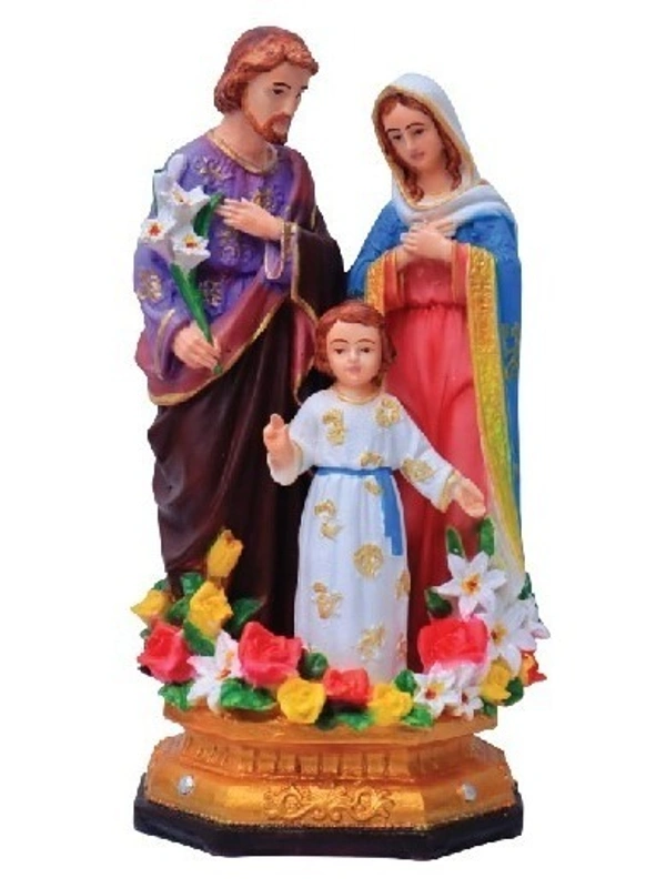 HOLY FAMILY POLY RESIN STATUE          ITEM  CODE- BB1062C - 6 INCH X 12 INCH, MULTICOLOUR