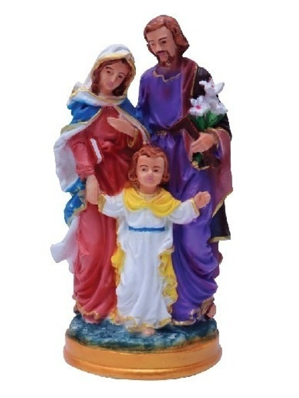 HOLY FAMILY POLY RESIN STATUE ITEM CODE- BB1195C - 4 INCH X 8 INCH, MULTICOLOUR