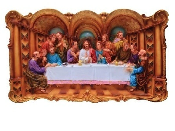 LAST SUPPER POLY RESIN MATERIAL ITEM CODE- BB1208C - 29 INCH X 17 INCH, MULTICOLOUR