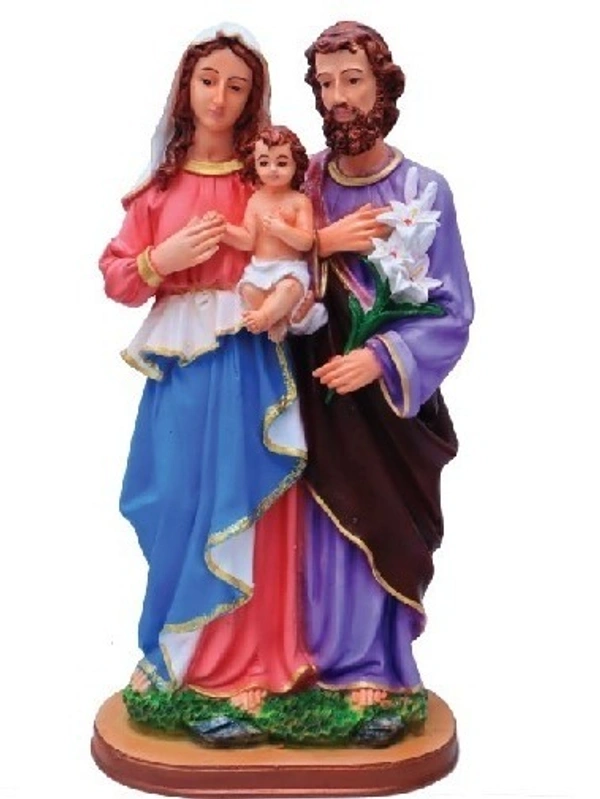HOLY FAMILY POLY RESIN STATUE ITEM CODE- BB1216C - 8 INCH X 15 INCH, MULTICOLOUR