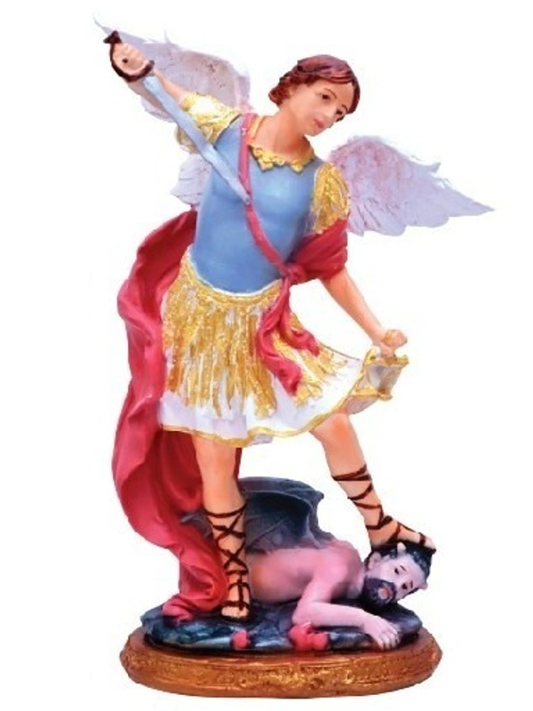 ST MICHAEL POLY RESIN STATUE ITEM CODE- BB1264C - 8 INCH X 11 INCH, MULTICOLOUR