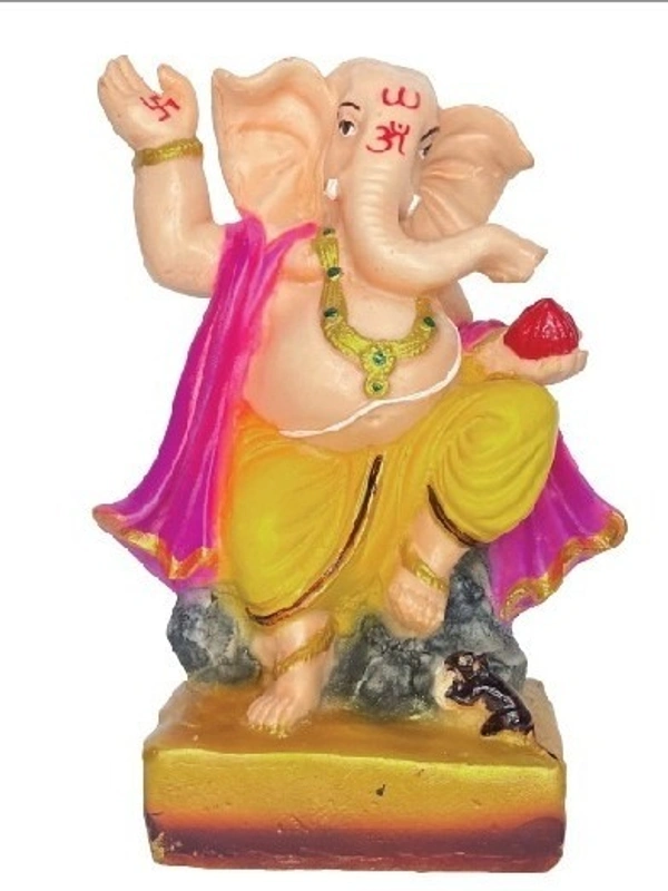  GANAPATHY STATUE   POLY RESIN  MATERIAL          ITEM  CODE- BB - 3 INCH X 7 INCH, MULTICOLOUR