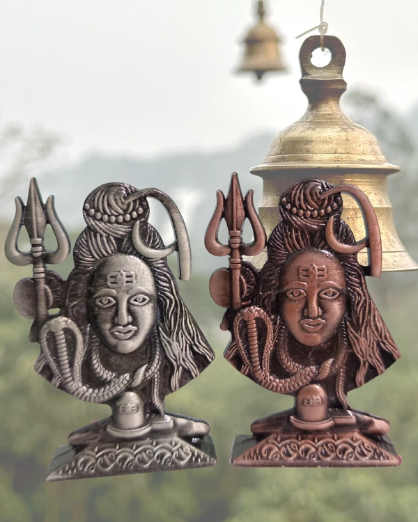 Lord Shiva Meta Car Dash board Statue Combo Pack - 2 Nos