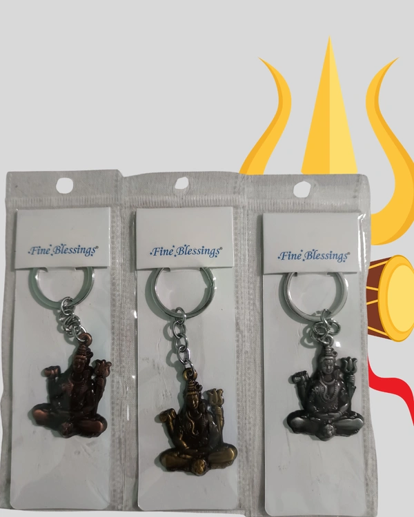 Lord Shiva Key Chain Metal Combo Pack - 3 Nos