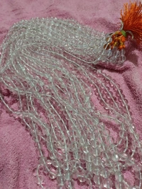 9 mm CLEAR QUARTZ - SPADIKA MALA 108+1 BEADS  SUPER QUALITY - CLEAR