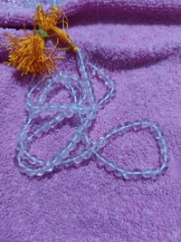 6-7 mm CLEAR QUARTZ SPADIKA MALA 108+1 BEADS - FIRST QUALITY - SLIGHTLY SMOKY