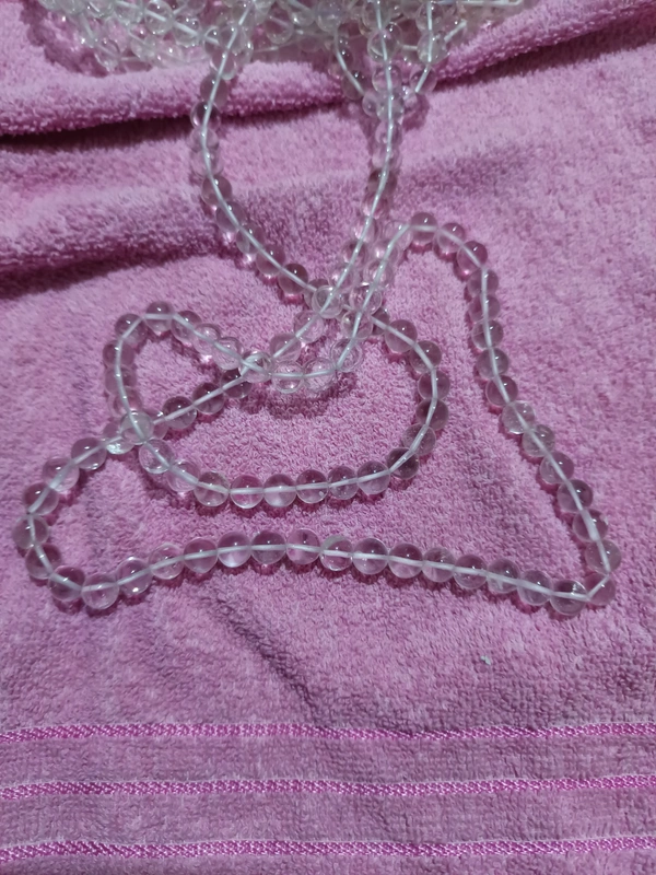 10 mm CLEAR QUARTZ - SPADIKA MALA 108+1 BEADS SUPER QUALITY - CLEAR