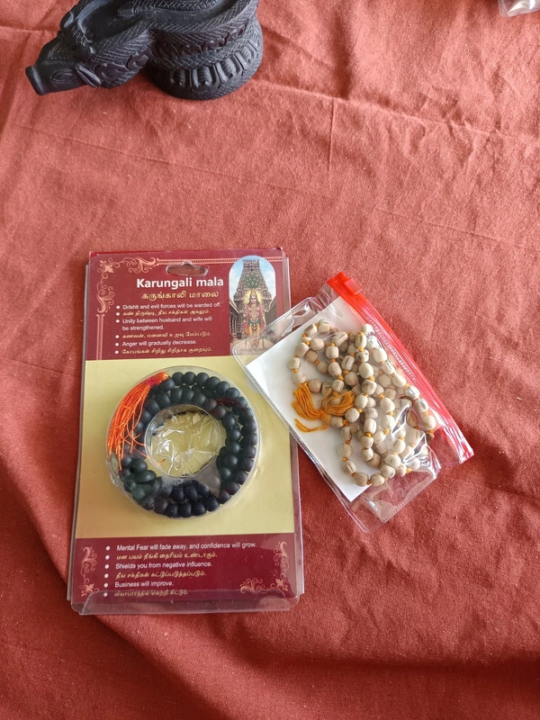 8 mm Karungali + Thulsi Mala Combo Offer - Natural
