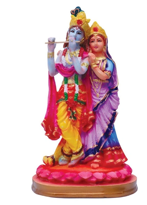 Radhakrishna - width - 7 inch Height - 12 inch, Multicolour, 100