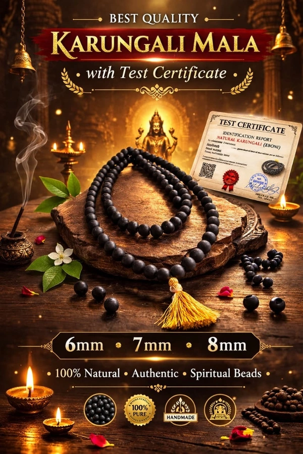 8 mm Karungali Mala Combo Offer - 8, Black