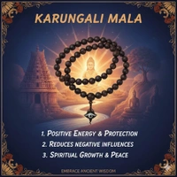 8 mm Karungali Mala Combo Offer - 8, Black