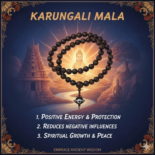 8 mm Karungali Mala Combo Offer - 8, Black