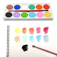 Painting Water Color Kit - 12 Shades and Paint Brush (1Pcs )