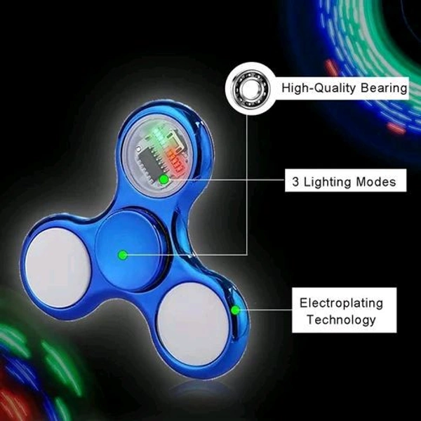ABS Plating LED Flash Light Various Glow Patterns in The Dark Stress Relief Spinner (Multicolor - Pink Flamingo