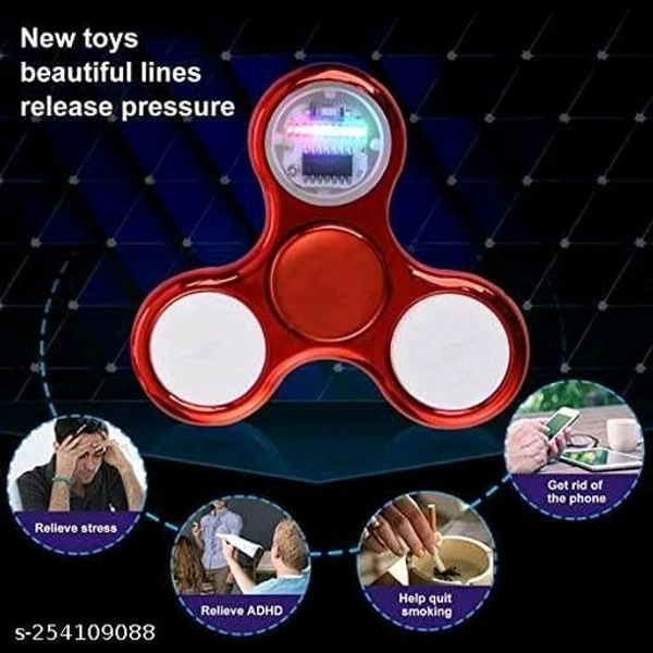 ABS Plating LED Flash Light Various Glow Patterns in The Dark Stress Relief Spinner (Multicolor - Pink Flamingo